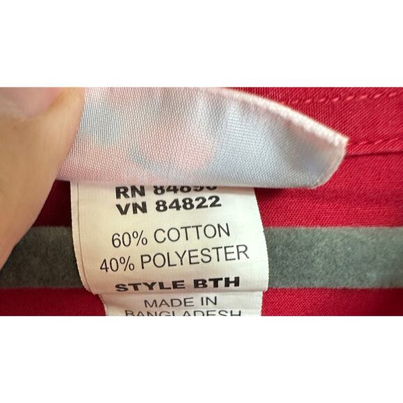 American Sweetheart 3/4 length sleeve red blouse size L - Picture 6 of 6